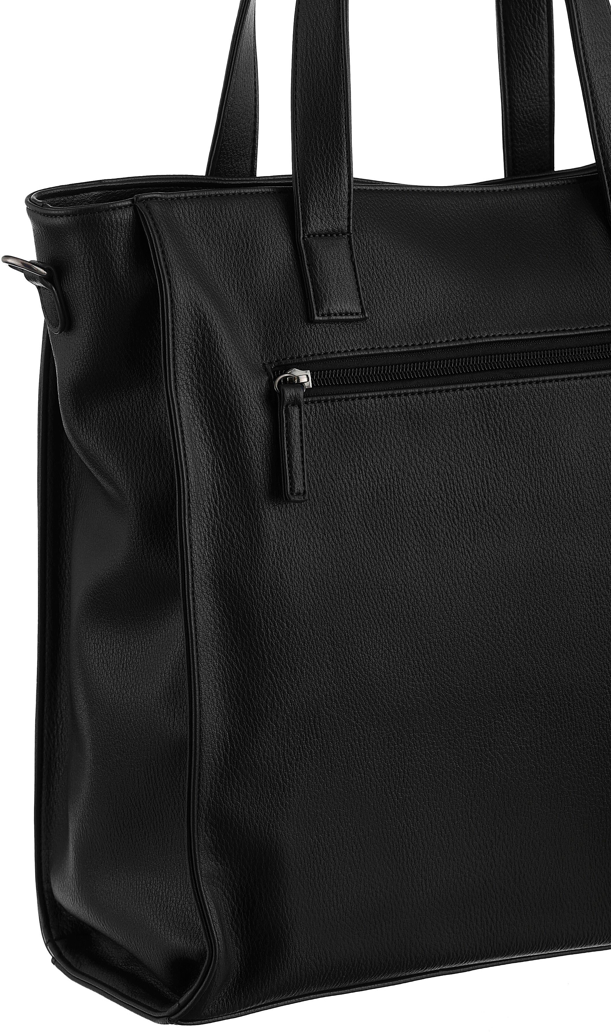 Shopper ANISTON ACCESSOIRES "Nynke", Damen, Gr. B/H/T: 32cm x 41cm x 11cm, schwarz, Polyurethan (PU), unifarben, Taschen Shopper, Handtasche Umhängetasche Tragetasche schwarz B/H/T: 32cm x 41cm x 11cm