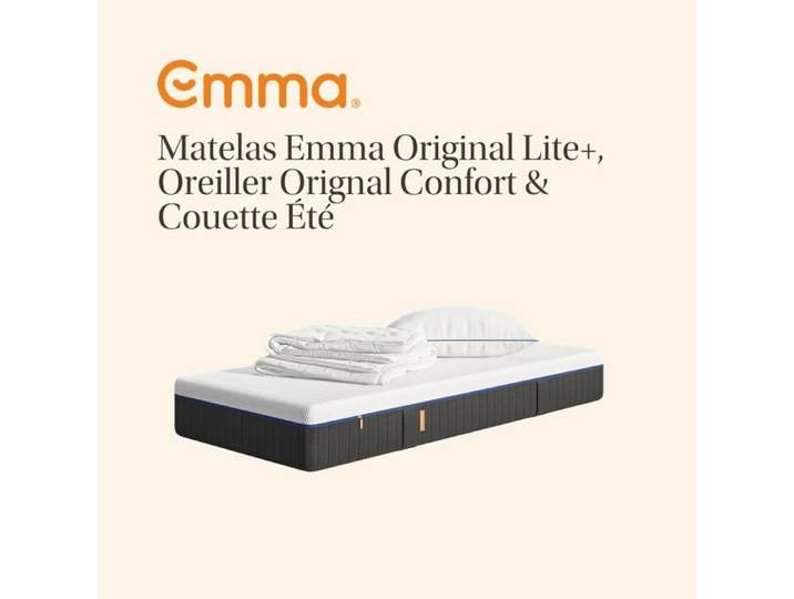 EMMA Matelas Original Lite+ 140x190 + 2 Oreillers Emma Original Confort 60x60 + Couette Été Emma 240x220