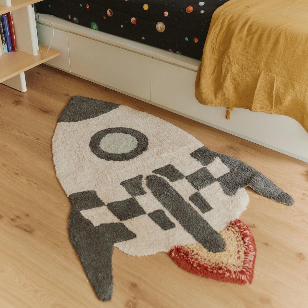 Lorena Canals Tapis lavable fusée Multicolore 135x1x85cm