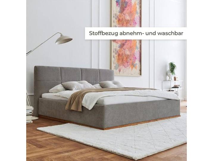 HOMELIV. Polsterbett SwitchIT Cadiz Webstoff 180x200cm Dunkelgrau modern, Mit abnehmbarem Bezug