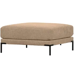 Hocker Couple aus Chenille-Melange, modern gepolstert, quadratisch, Farbe Butter, 100 cm