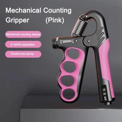 Inspire Select Adjustable Grip Strength Trainer With Counter Wrist Expander & Hand Strengthener For Forearm Training & Recovery mechanical Pink