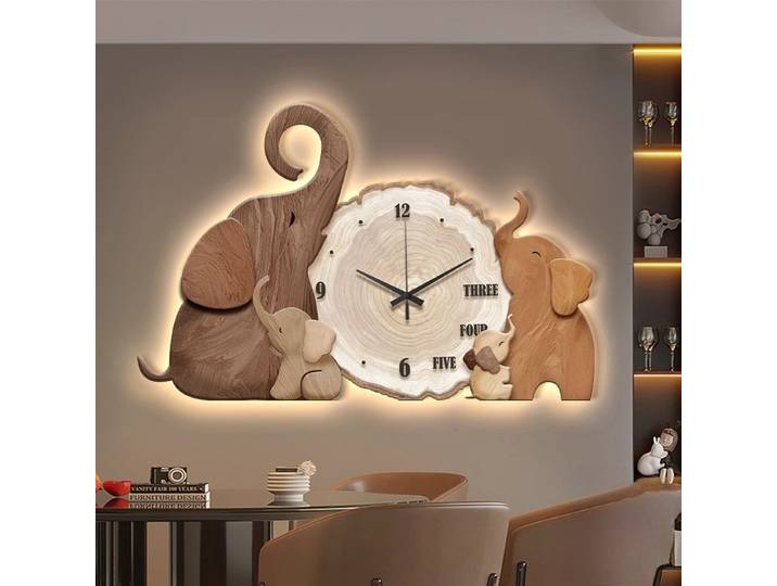 Horloge murale de salon haut de gamme à motif de dessin animé, horloge numérique LED de luxe, horloge murale silencieuse pour restaurant, horloge murale de couloir, décoration intérieure