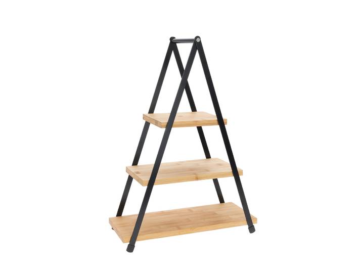 Etagere Bambus 3-stöckig natur/schwarz