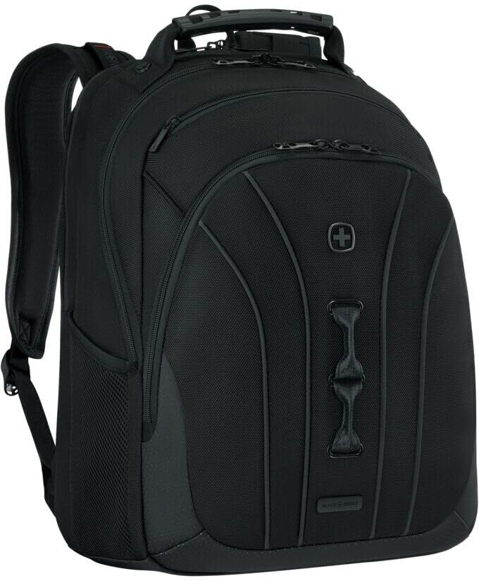 Wenger Legacy Black Series Laptop Backpack with Tablet Pocket for 16 Inch Laptops, 24L - Black (653629)