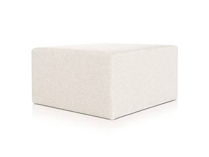 Deshome Pouf hocker Fußstütze 83x83x44 cm Wasserabweisender Stoff: Modernes Design Pouf für Sofa Wohnzimmer Schlafzimmer, Puff hocker, Pouffe Minerva Cremeweiße