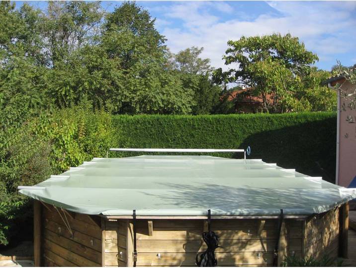 Bâche à barres Coverwood pour piscine Tampa hors sol - bleu