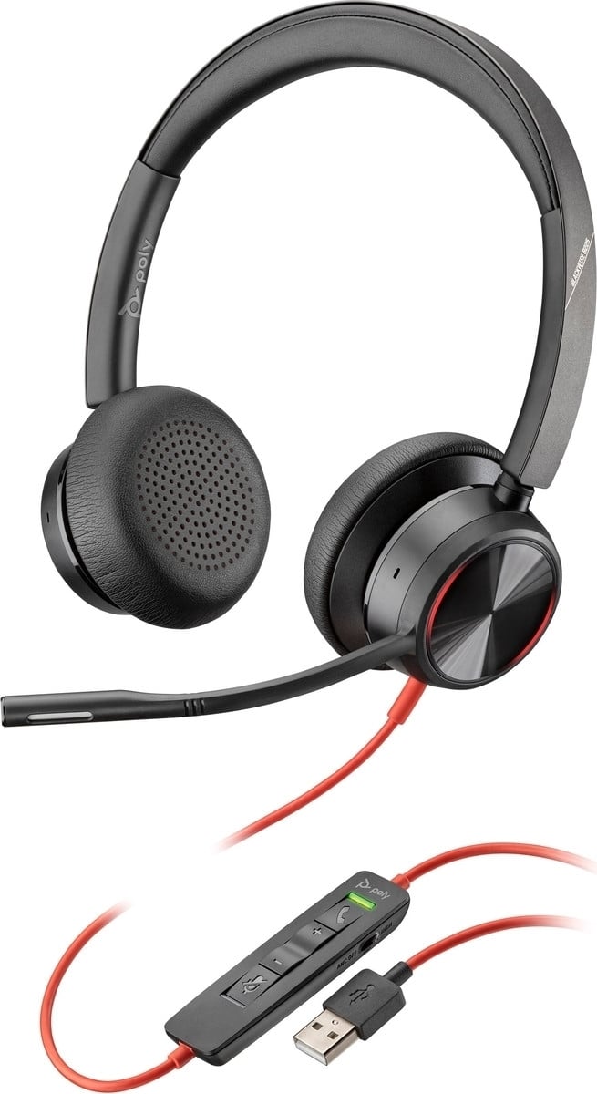 Poly Blackwire 8225 Over-ear Hoofdtelefoon met Actieve Ruisonderdrukking USB-A Zwart