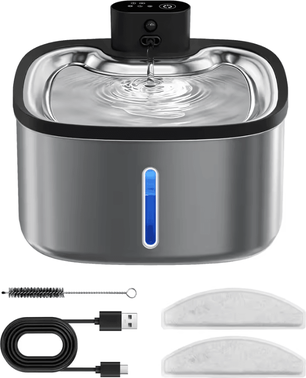 Inspire Curations PureFlow Wireless Stainless Steel Cat Water Fountain 3.5L standard Package 3.5l