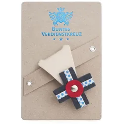 Buntes Verdienstkreuz aus Filz creme-graublau