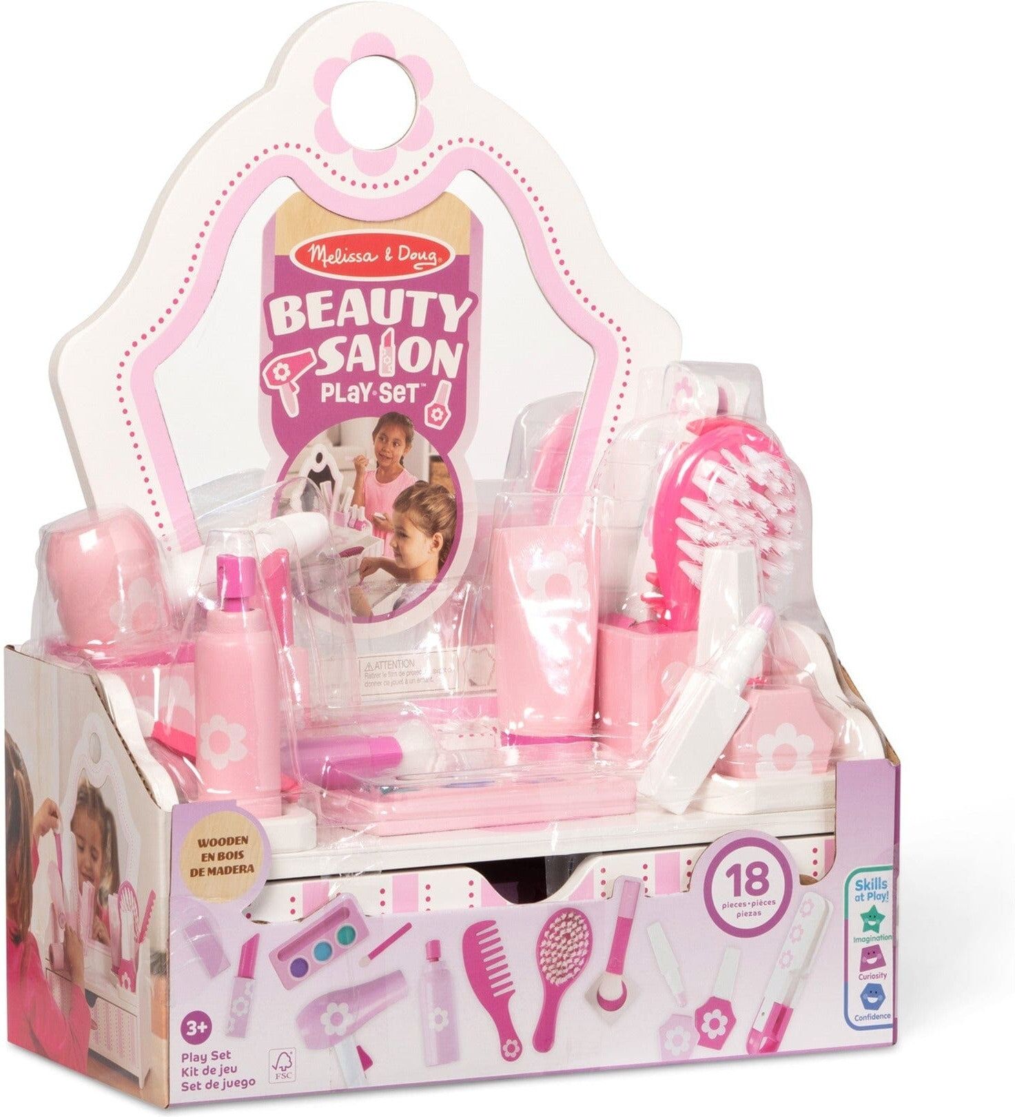 Spin Master Melissa And Doug Vanity Playset for Kids Pretend Grooming, Encourages Imaginative Role Play for Toddlers, 0-3 Years