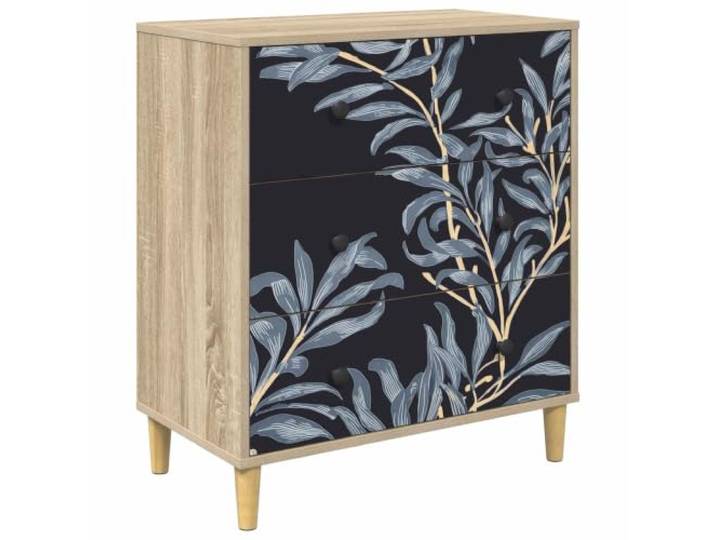 Heofavd Kommode DOKKUM mit 3 Schubladen 66x36,5x75 cm Sonoma Blau