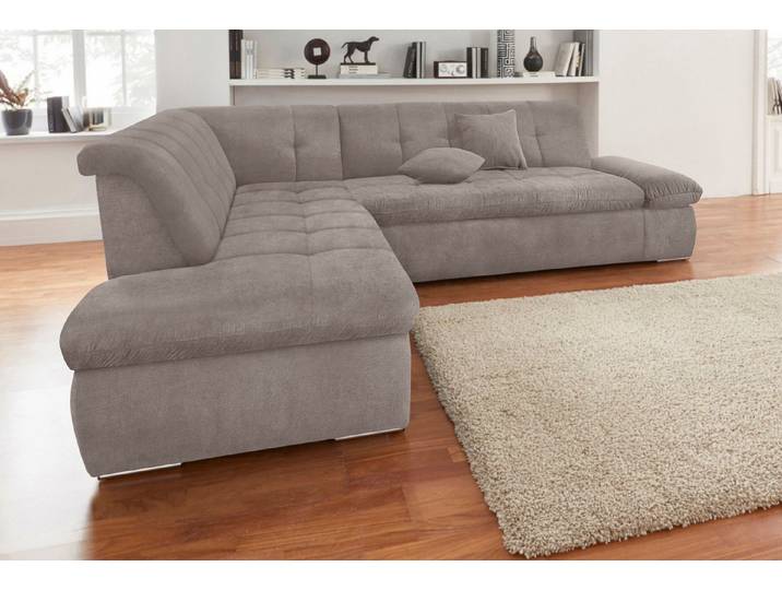 DOMO collection Ecksofa MORIC Massiv! - Belastbar bis 140 kgxSitz, hochwertig & komfortabel, XXL, L-Form, inkl. Zierkissen