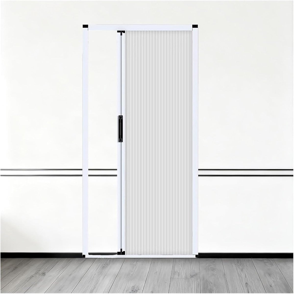 Witte opvouwbare vouwdeur voor binnen zonder boren, hoogte: 210 cm
