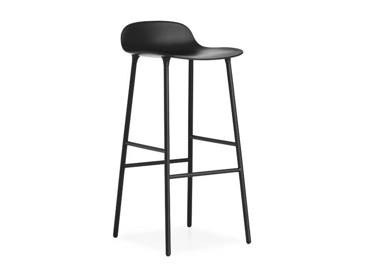 Normann Copenhagen Form Barstuhl Metallbeine 75cm Schwarz