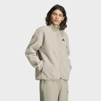 Outdoorjacke ADIDAS SPORTSWEAR "CITY TECH 3-STREIFEN, DURCHGEHENDER REISSVERSCHLUSS", Herren, Gr. XL, silber pebble, Obermaterial: 100% Polyester, Jacken Outdoorjacke, mit sportlichem Stil, für Erwachsene, aus Polyester