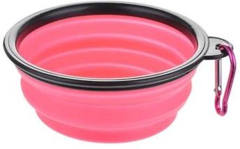 Uplifted Goods Collapsible TPR Pet Food And Water Bowl Portable Travel Dog And Cat Use pink 350ml