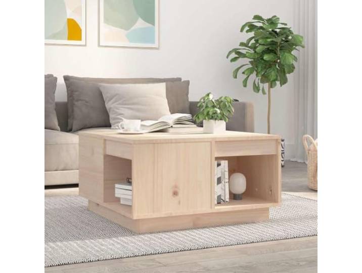 HEFZGDB Massivholz Couchtisch Kiefer 60x61x32,5 cm mit geräumiger Tischplatte und Stabiler Rahmen für Wohnzimmer Stauraum