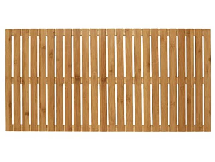 WENKO Caillebotis de bagnoire Bambou Tapis de Bain Caillebotis pour la Douche Salle de Bain\, Piscine\, Sauna avec Pieds antidérapants antiglisse Sécurité Bambou 100x50x2\,3cm Bois