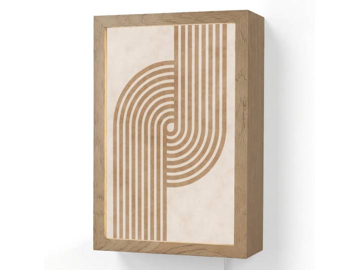 OnlyWow Wandleuchte - Symmetrische Biegung - kupferfarbig - 20x30 cm, Beige, Holzwerkstoff, Rechteckig, LED integriert, 20x30x8 cm, Lampen & Leuchten, Innenbeleuchtung, Wandlampe