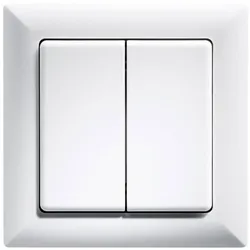 Eltako, Lichtschalter + Storenschalter, FT55-rw Funktaster reinweiss mit Wippe und Doppelwippe