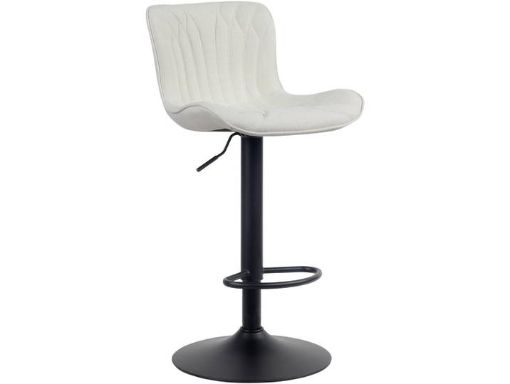 CLP Barhocker Stoff Creme, Metall, 48x83x54 cm, Esszimmer, Barmöbel, Barhocker