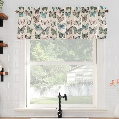 "No. 918 Magdalena Crushed Voile Sheer Rod Pocket Kitchen Curtain Valance - 56"" x 14"" - 56"" x 14"""