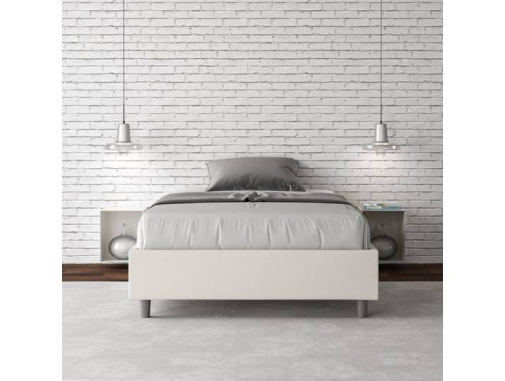 Cadre de lit coffre double Azelia - Blanc - 140x200 - Sommier relevable