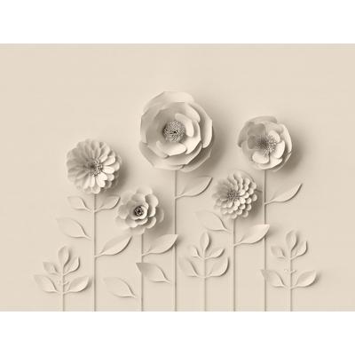 Fototapete LIVING WALLS "The Wall", beige, B:4m L:3m, Vinyl, Vlies, Tapeten, Fototapete Blume Tapete 3D Tapeten Wohnzimmer Schlafzimmer Flur Design