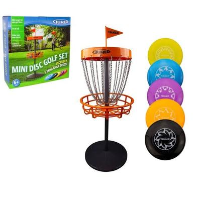 Schildkröt 970362 - Guru, Mini Disc Golf Set, Disc Golf Mini Basket Set, Frisbeegolf-Korb inkl. 5 Mini-Discs