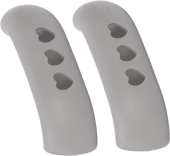 Set van 2 hittebestendige siliconen panhouders met antislip, zwart