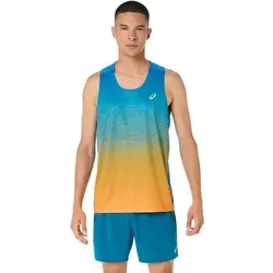 ASICS Herren T-Shirt ROAD FADE SINGLET, Größe M in Braun Braun