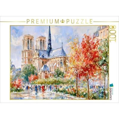 CALVENDO Puzzle Blick auf die Kathedrale Notre Dame in Paris. | 1000 Teile Lege-Größe 64 × 48 cm Foto-Puzzle für glückliche Stunden