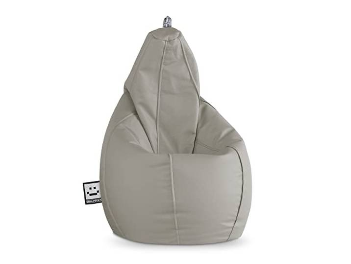 Happers Sitzsack Birne aus Kunstleder Indoor Hellgrau XL