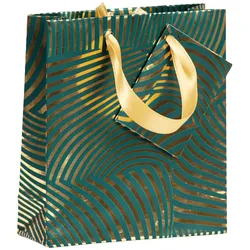 Clairefontaine 5x Premium, kleine Geschenktasche Geo gold/grün 12x4,5x13,5 cm - Grün 212914C