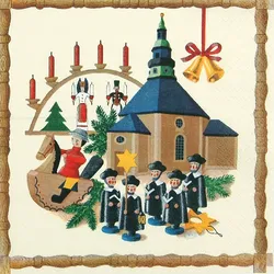 Home Fashion, Seiffen, Lunch-Servietten aufgefaltetes Maß 33 cm x 33 cm, im Viertelfalz, 20 Stück pro Pack