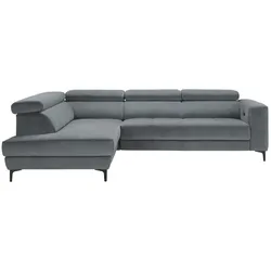 Ecksofa Emma links Blaugrau