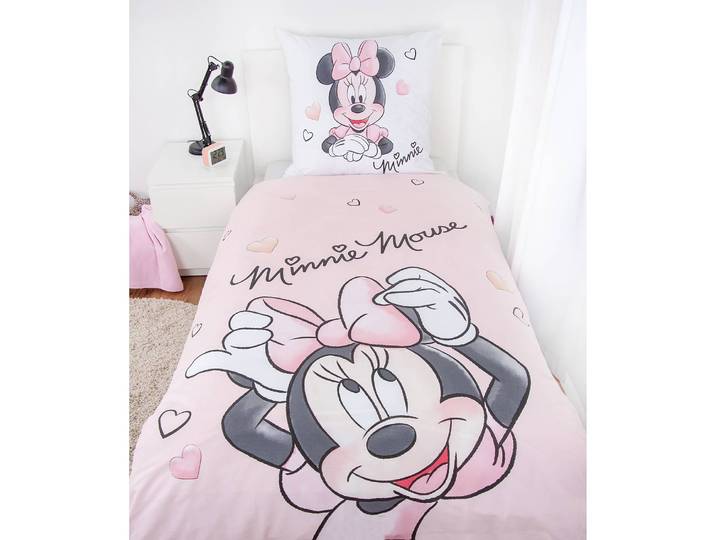 home24 Beddengoed Minnie Mouse III wit/roze