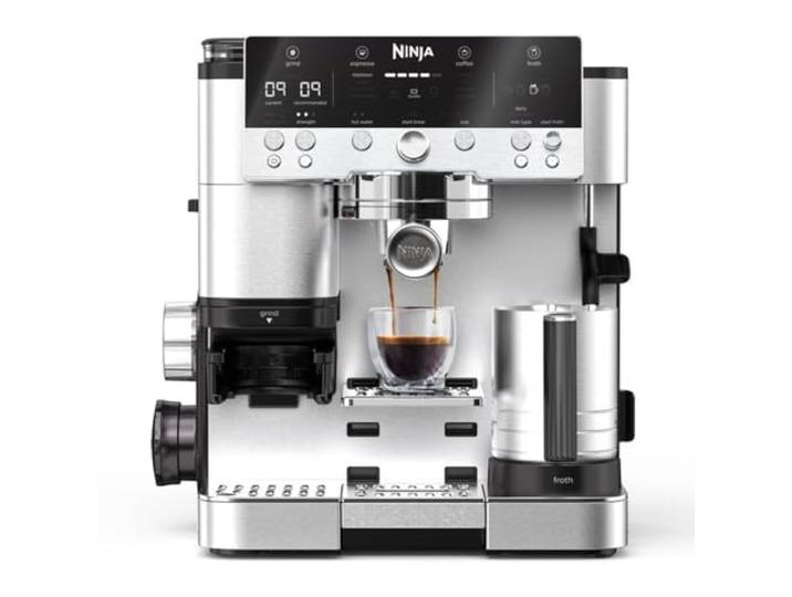 Ninja Luxe Café Premier 3-in-1-Kaffeemaschine mit Mahlwerk & Aufschäumer Für Latte, Cappuccino, Cold Brew & Espresso, einfache Handhabung, 4 Voreinstellungen zum Aufschäumen, Silber - ES601EU