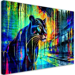 WANDBILD panther tiere abstraktion