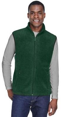 Harriton M985 Fleece Full-Zip Vest in Hunter size XL