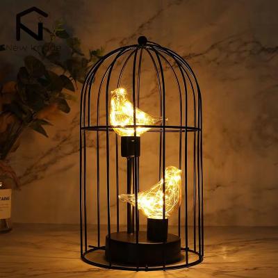 Inspired Finds Birdcage Decorative Table Lamp Cordless Accent Light With Warm White Fairy Lights For Home & Event Decor a