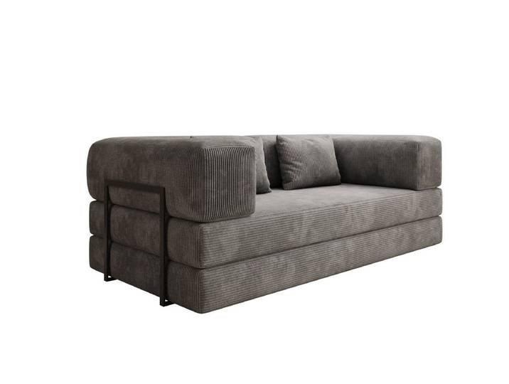 Luxusbetten24 Sofa Designer Sofa Lazy 3 Sitzer, mit Aufklappfunktion und Cordbezug