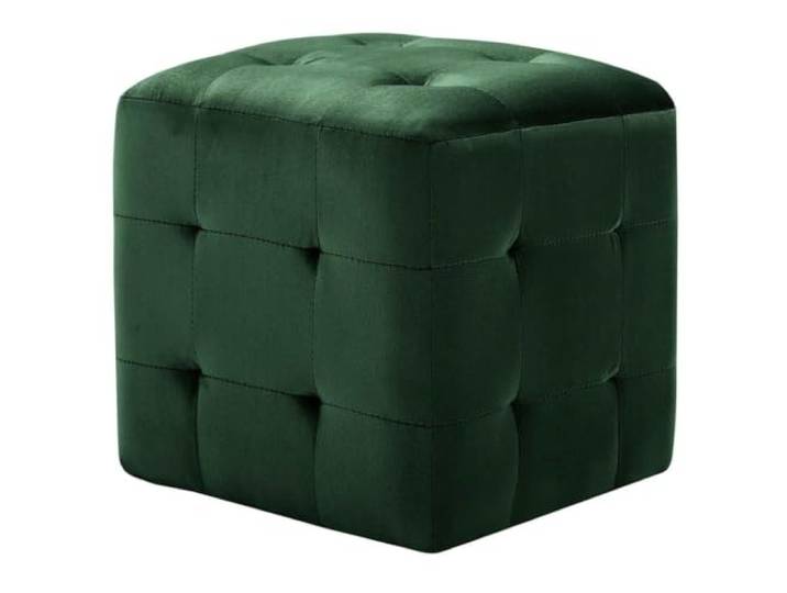 smnyxs 2 Hocker, Grün, 30 x 30 cm, Veloursstoff Fußhocker, Holzrahmen, Polsterung, schmutzabweisend, Wohnzimmer, Schlafzimmer, Eingang, 2 Stück
