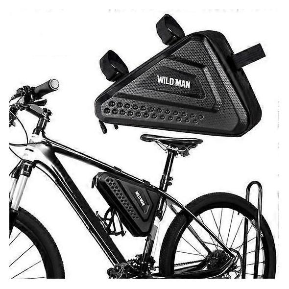 Wildman Bicycle accessory traveling bag under the bike frame with zipper 2,5L ES19 black (2.50 l, Rahmentasche) (5903396400285)