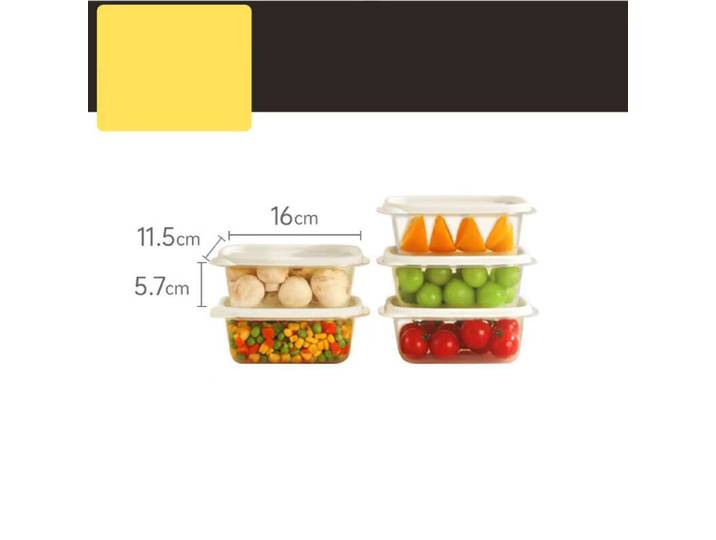 COOKER KING Lot de 5 boîtes de conservation rectangulaires 500 ml pour fruits, adaptées au réfrigérateur, organisateur de cuisine