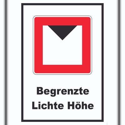 HB-Druck Begrenzte lichte Höhe über Wasserspiegel Schild mit Symbol und Text A2 (420x594mm)