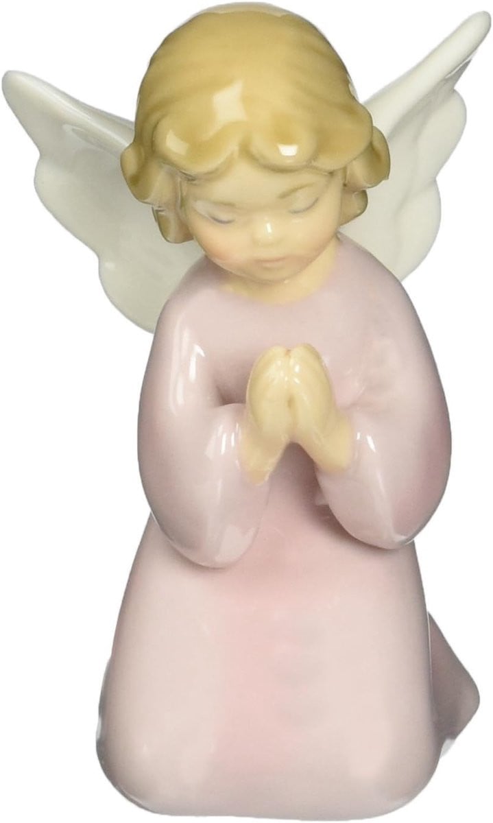 Wit porseleinen Engel Beeldje Sprekende engel Decoratief object Hoogte: 8.5 cm