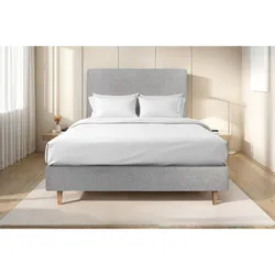 KOPFTEIL gepolstertes – grauer Bouclé-Stoff - 160 cm