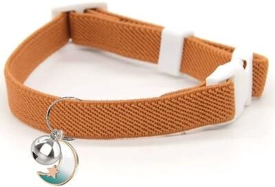 Uplift Essentials Elastic Safety Cat Collar Lightweight Stretch Comfort For Kittens & Adult Cats brown s